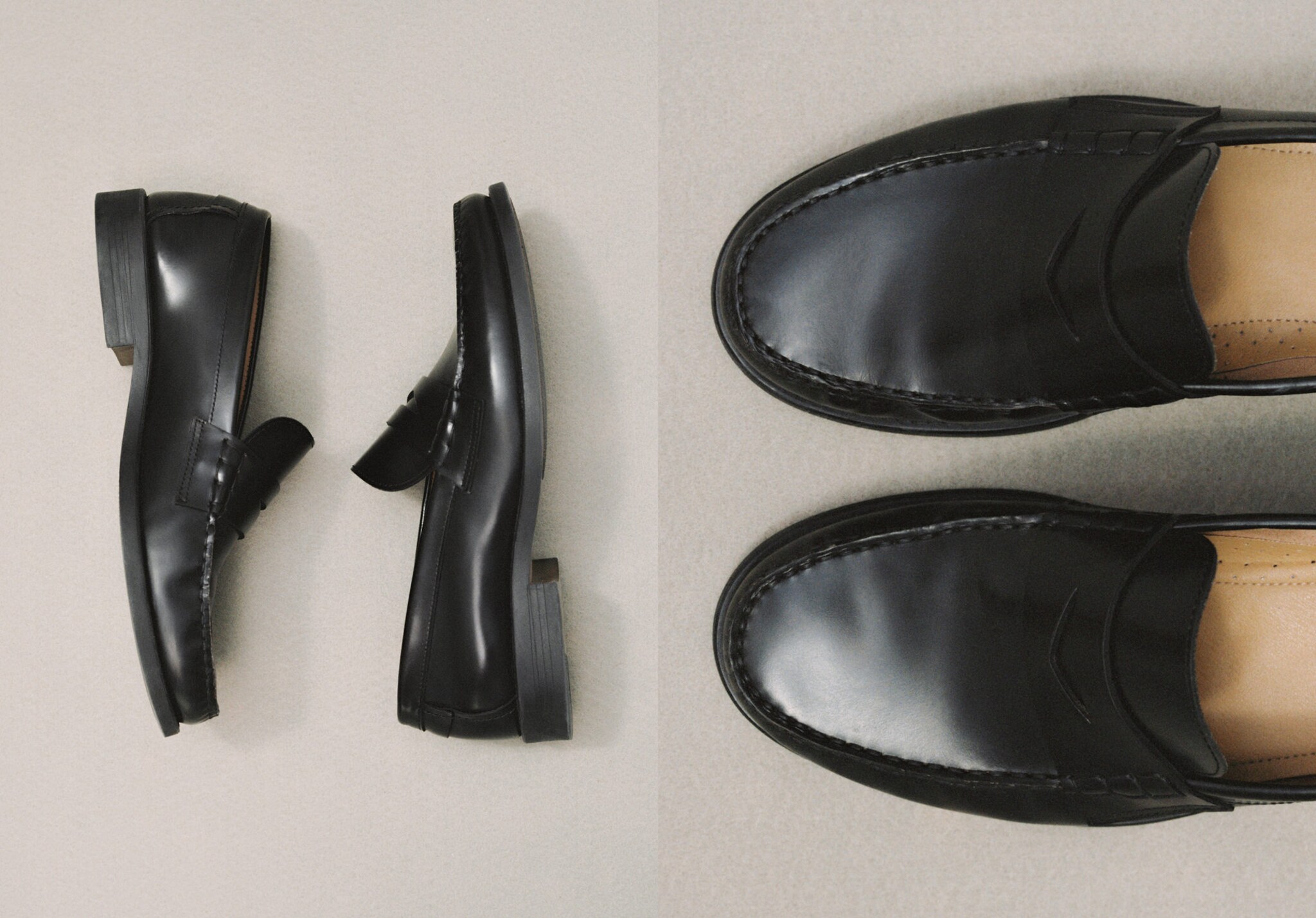 Aged-leather loafers - Panoramic plane