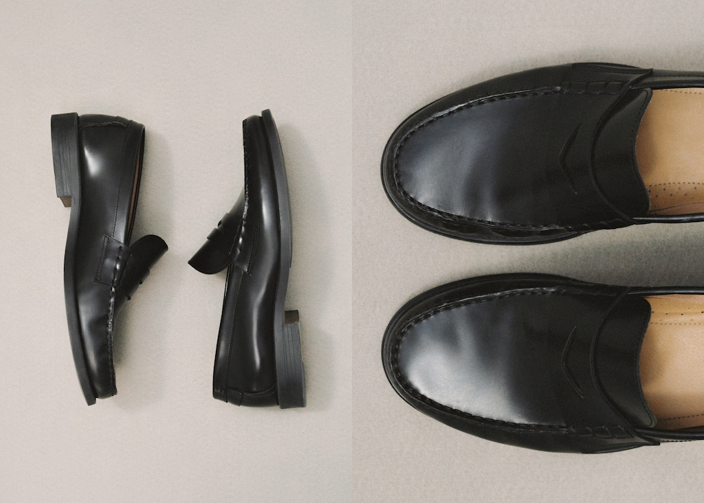 Aged-leather loafers