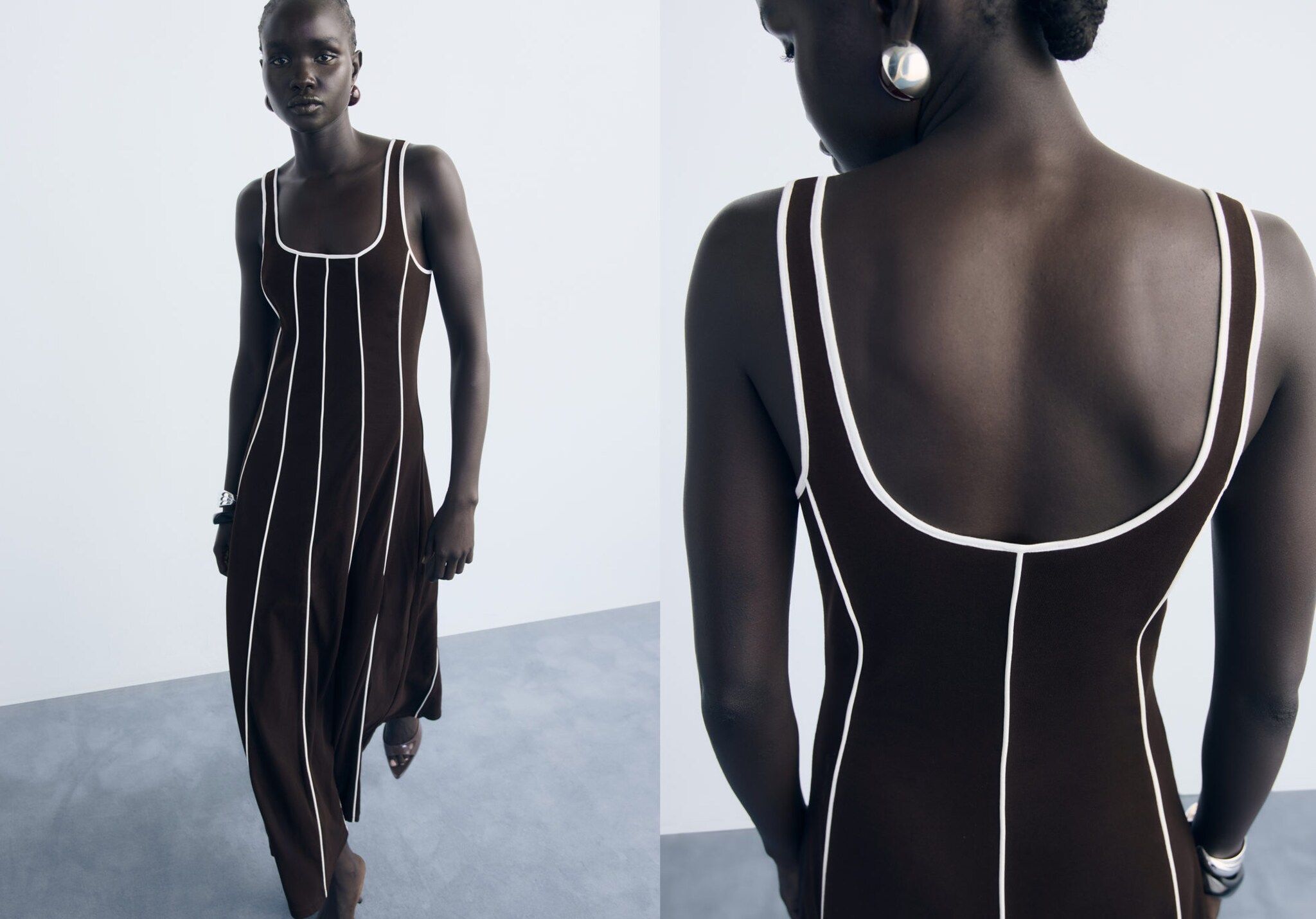 Robe coton à rayures - Plan panoramique