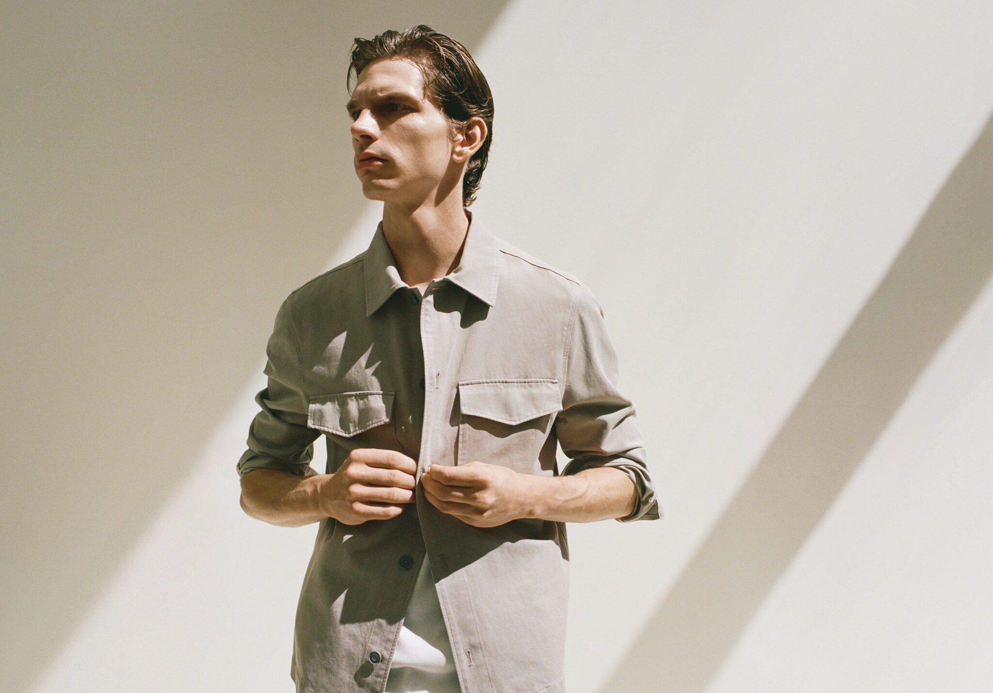 Lyocell cotton jacket with pockets - Panoramic plane