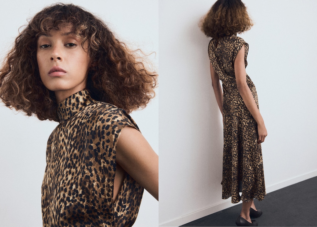 Leopard-print satin dress - image 3