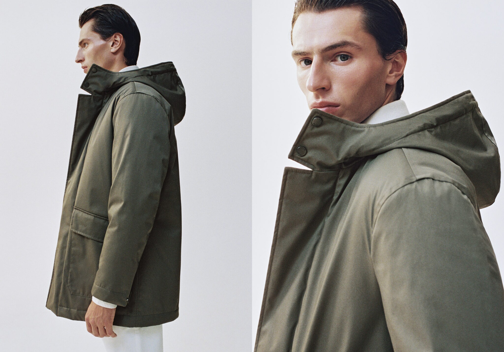 Quilted parka with water-repellent hood - Panoramic plane