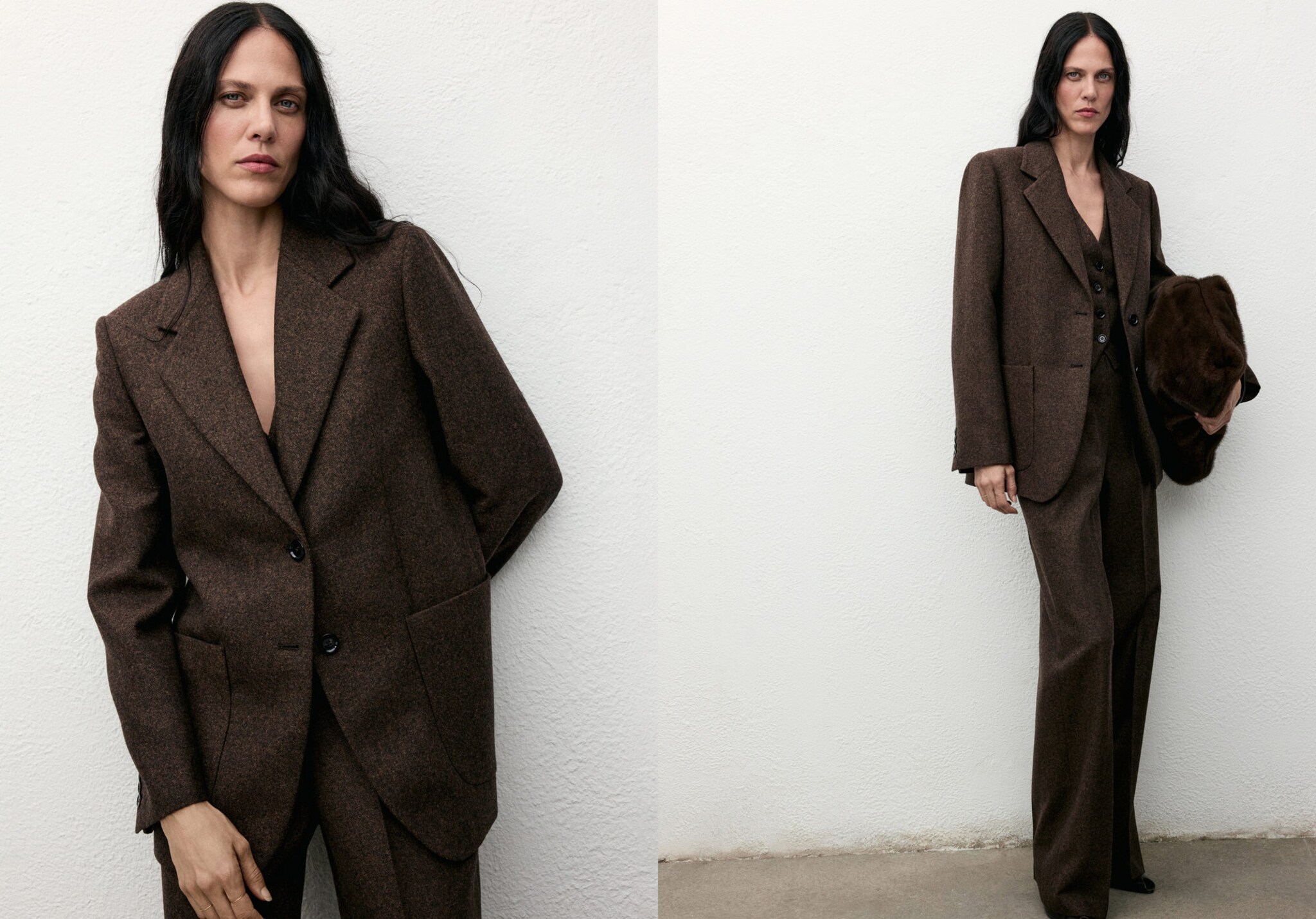 Speckled wool suit jacket - Panoramic plane