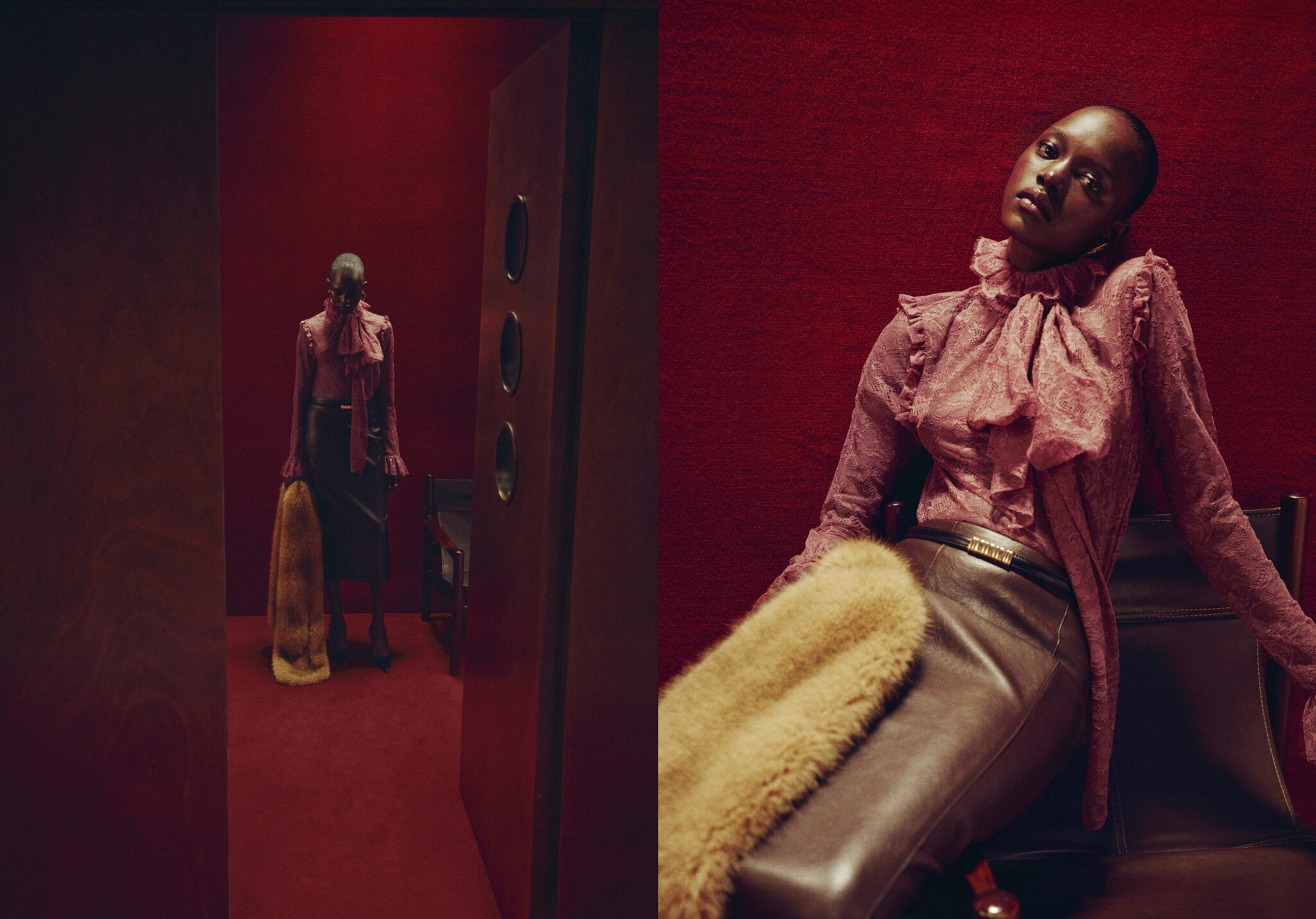 Lace blouse with ruff collar - Panoramic plane