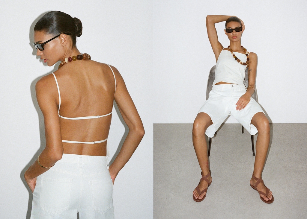 Mid-rise denim bermuda jorts