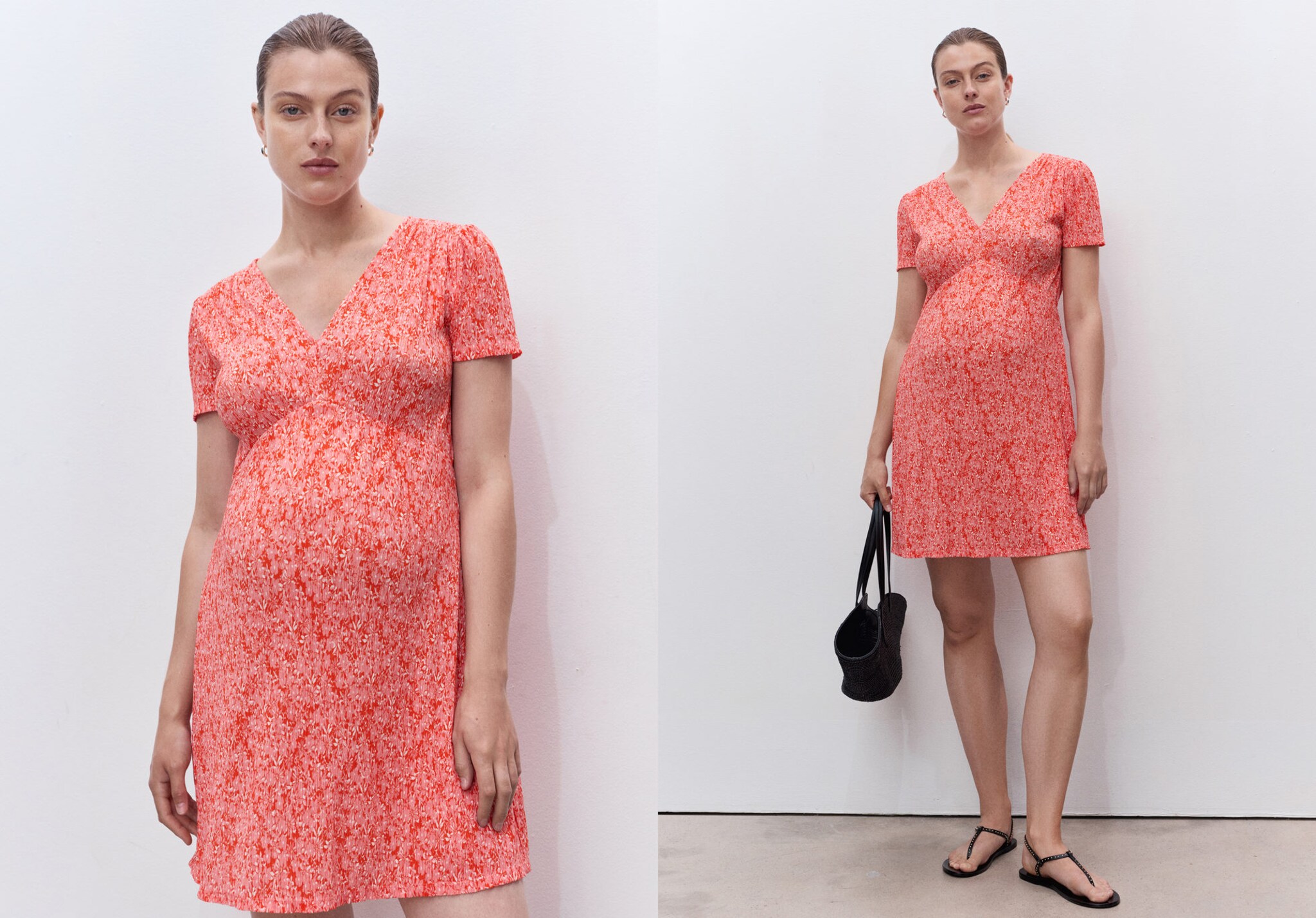 Maternity dress with floral texture - Panoramic plane
