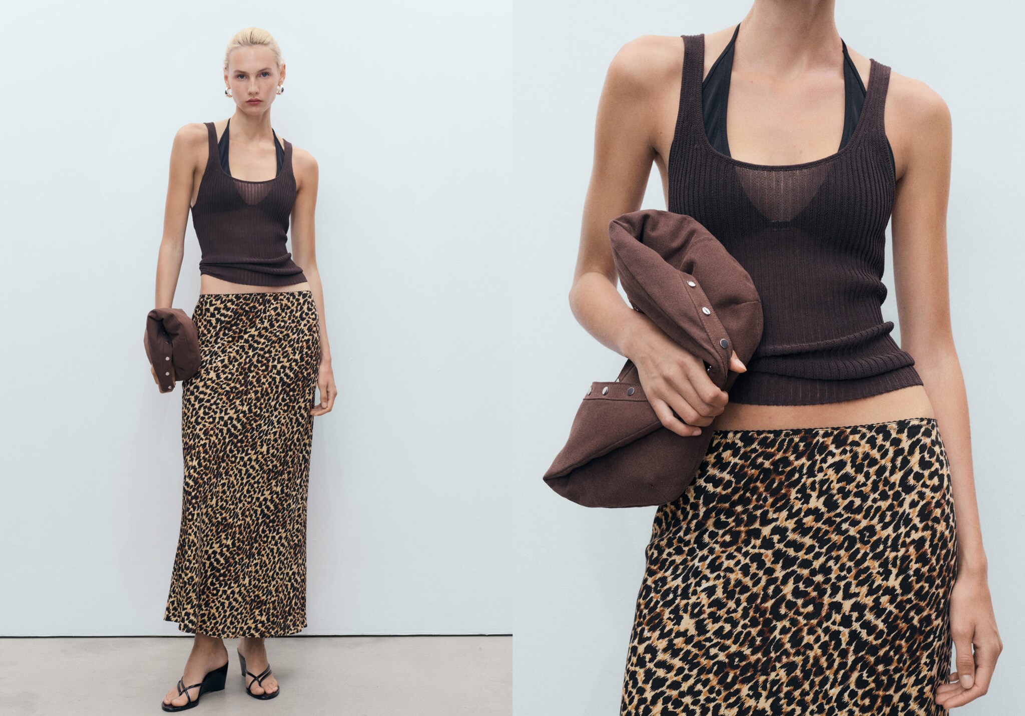 Falda midi leopardo - Plano panorámico