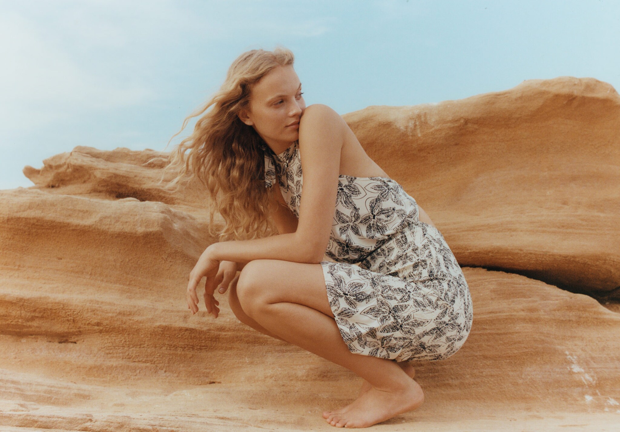 Floral-print halter dress - Panoramic plane