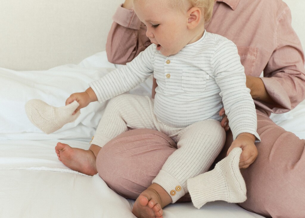 Cotton striped baby bodysuit