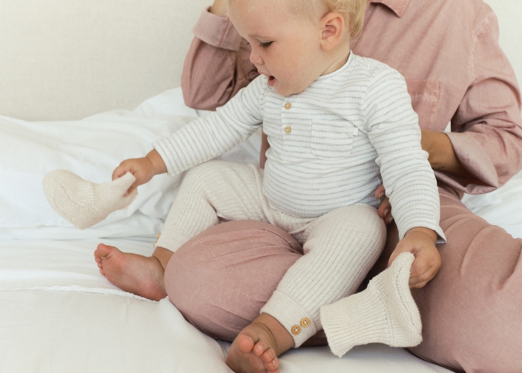 Cotton striped baby bodysuit