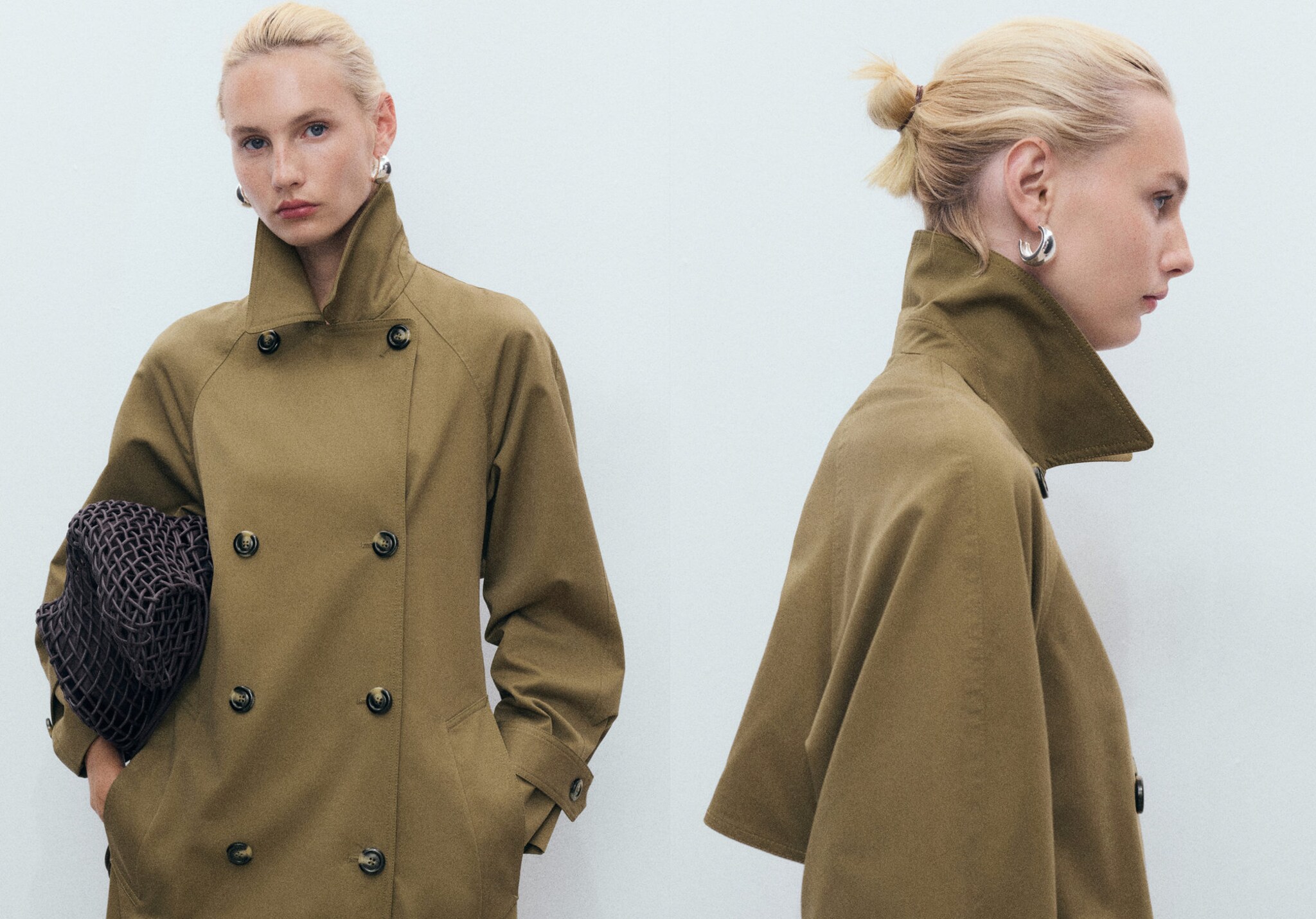 Long double-breasted trench coat - Panoramic plane