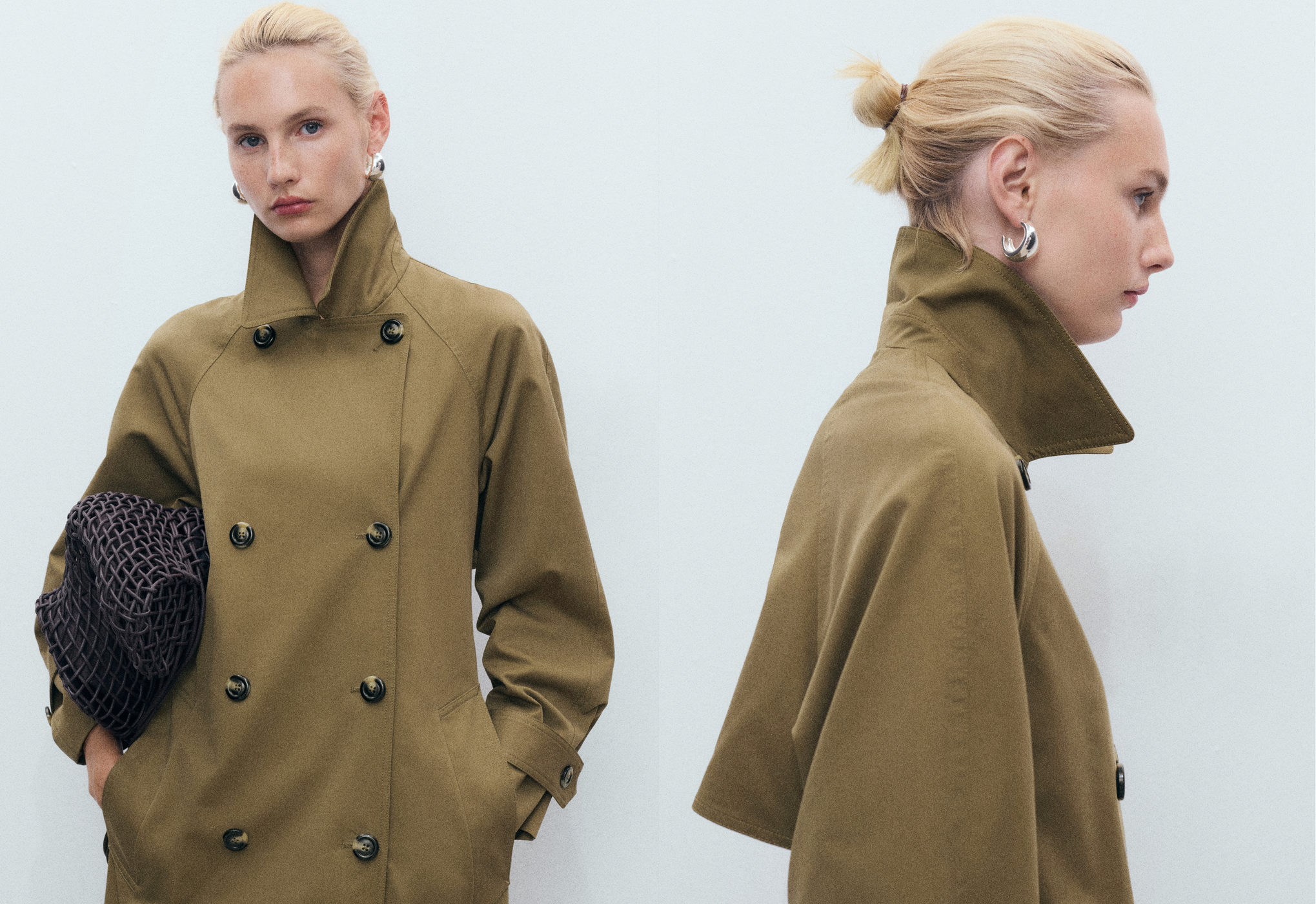Long double-breasted trench coat - Panoramic plane