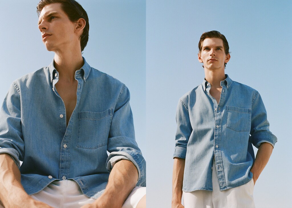 Denim shirt with pocket