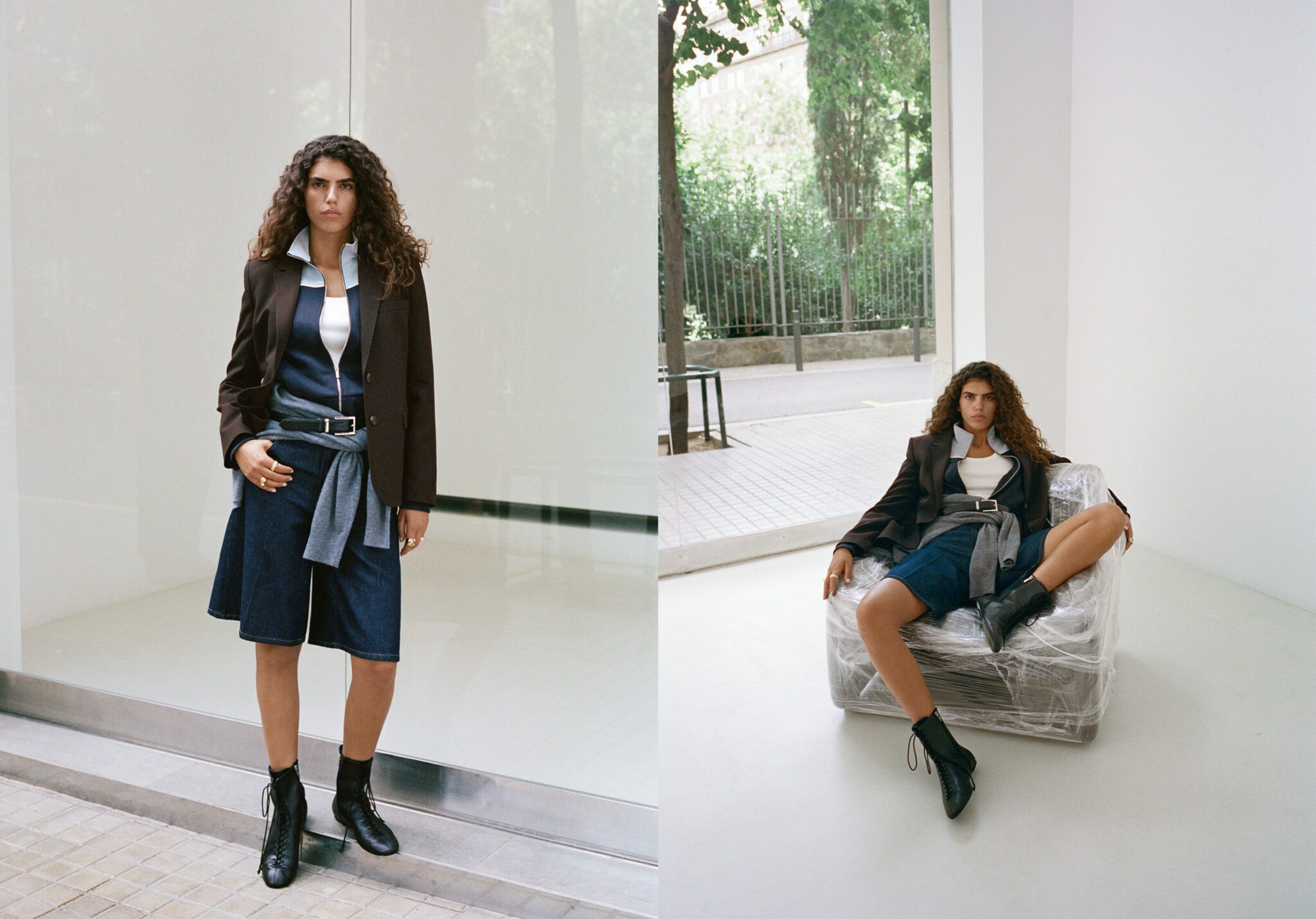 Straight-fit suit jacket - Panoramic plane