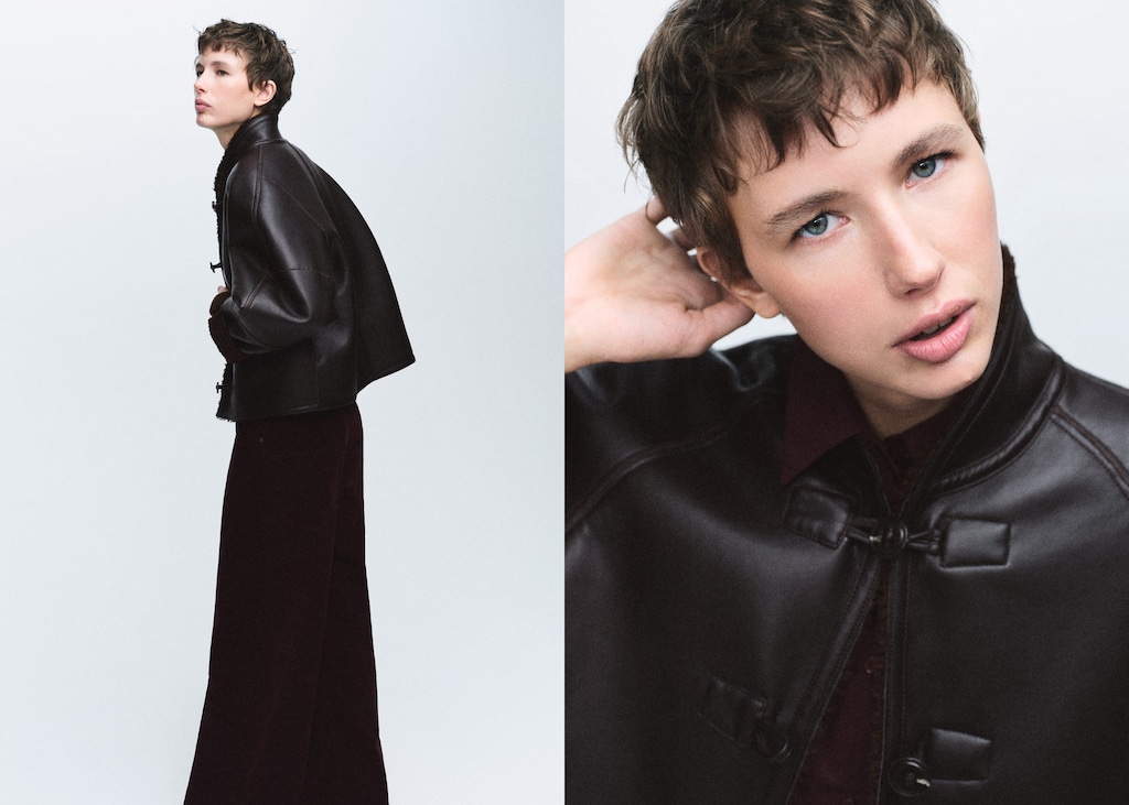 Shearling-effect reversible jacket