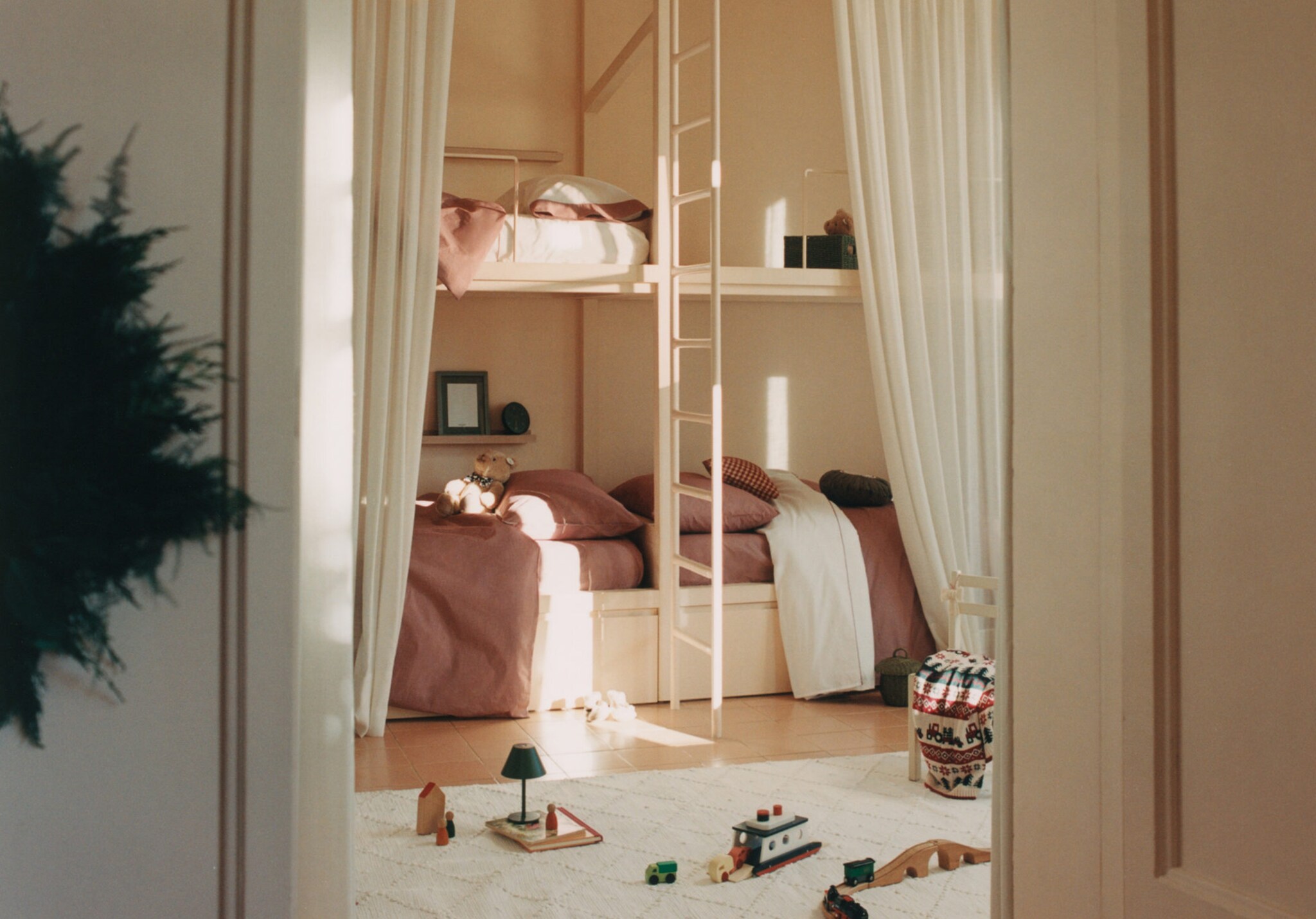 Yarn-dyed gingham-check children's duvet cover for 135/140 cm bed - Panoramic plane