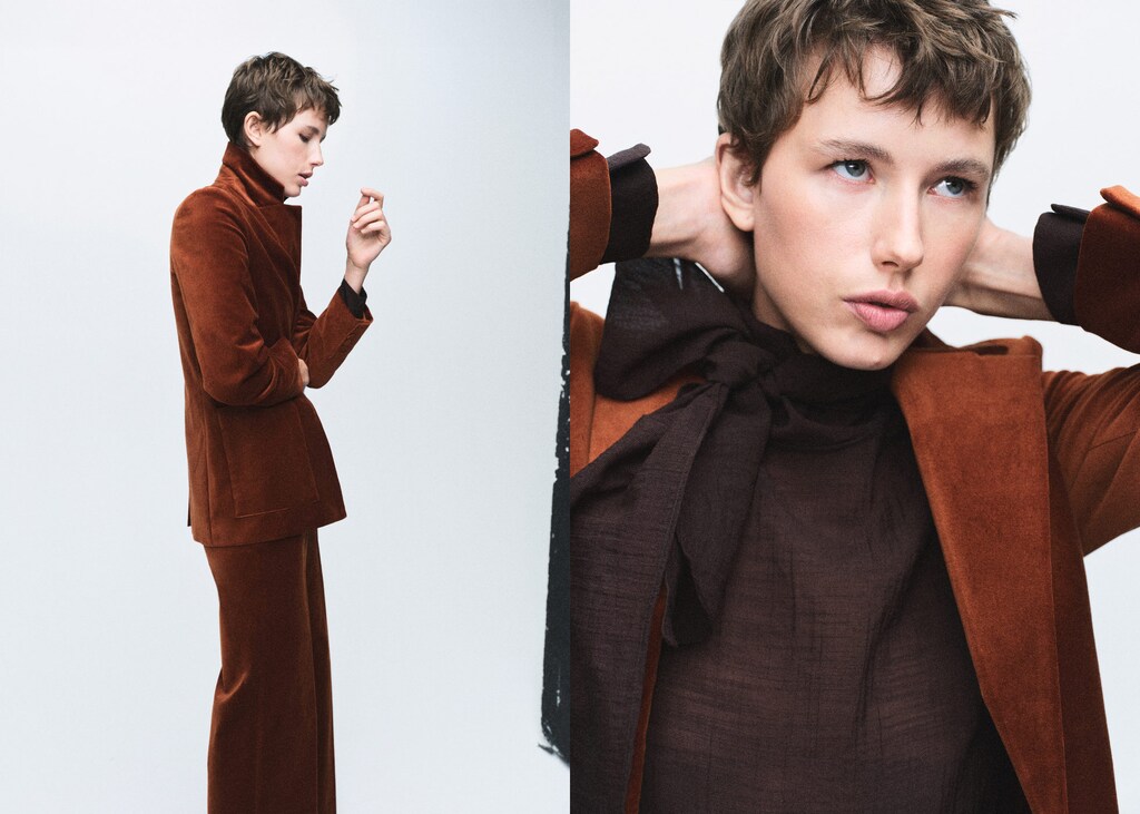 Velvet suit jacket with pockets