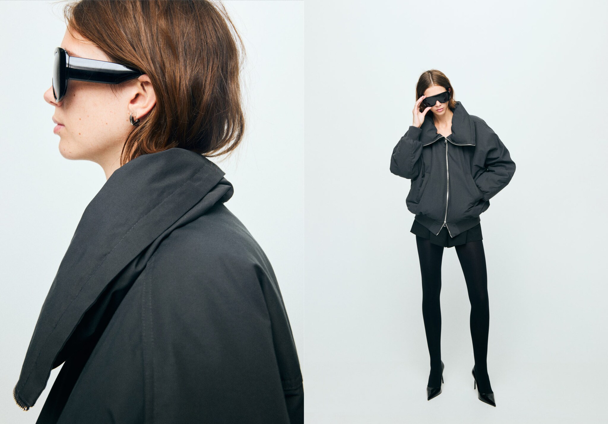 Funnel-neck bomber jacket - Panoramic plane