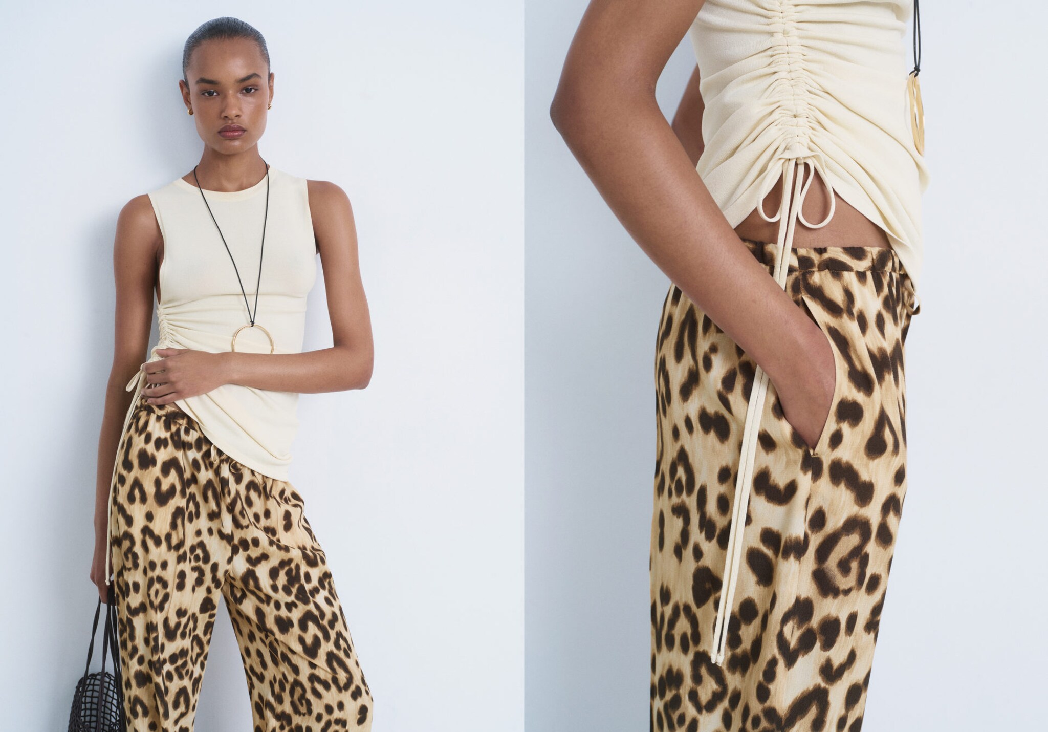 Fluid animal- print trousers - Panoramic plane