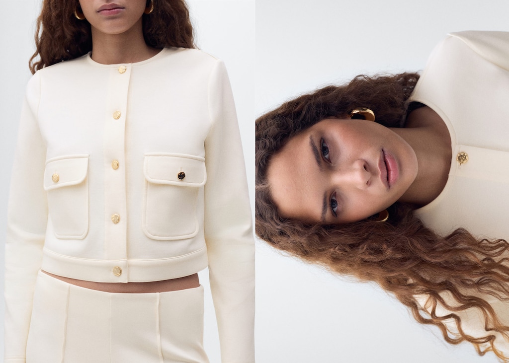 Cotton cropped jacket with pockets