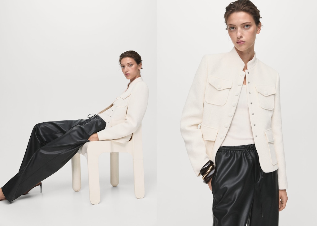 Faux-effect trousers with elastic waist