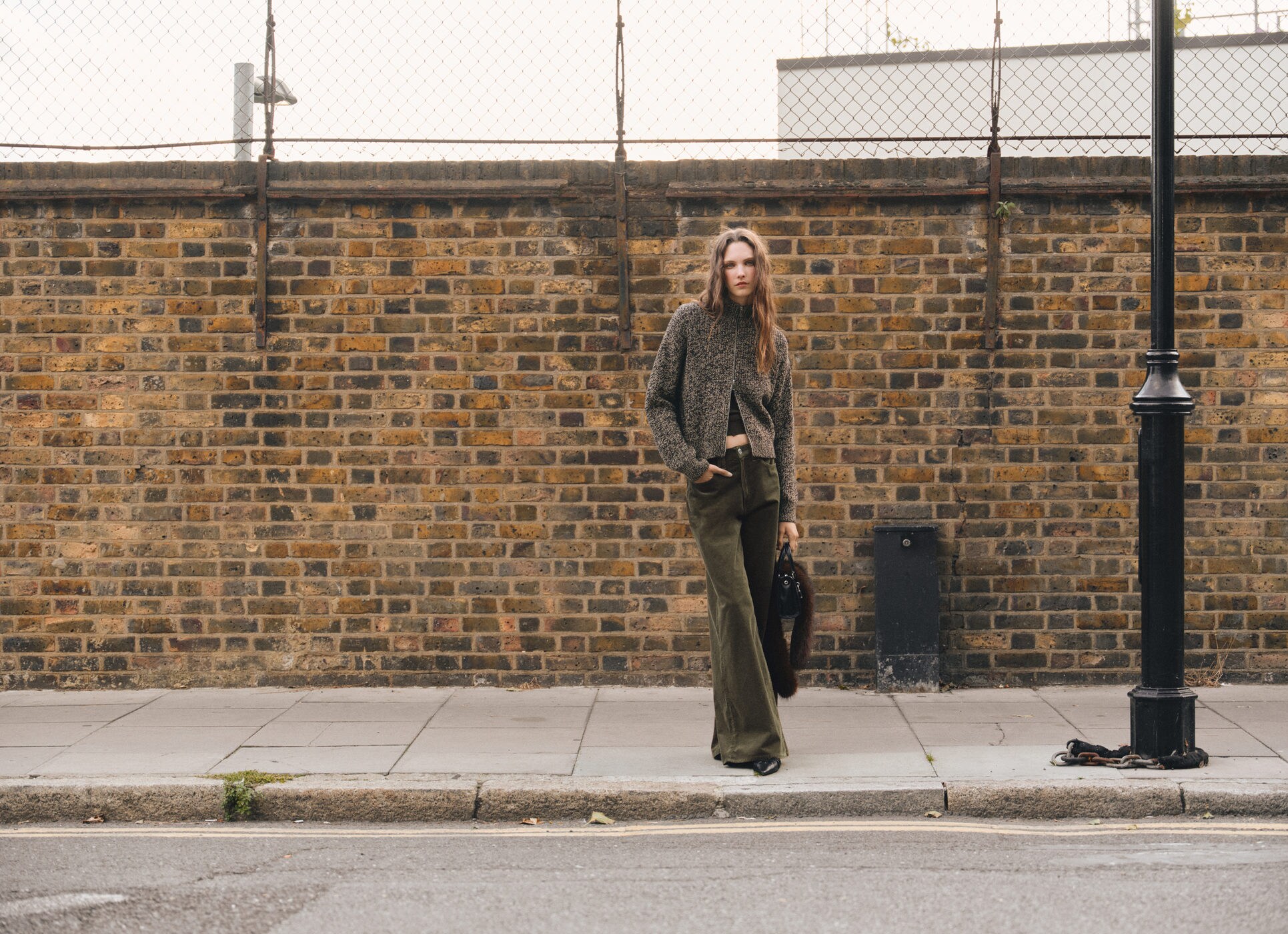 Speckled zip-up cardigan - Panoramic plane