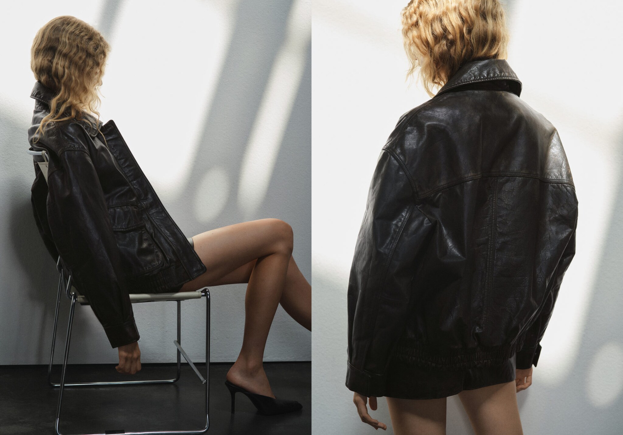 100% leather jacket with pockets - Panoramic plane