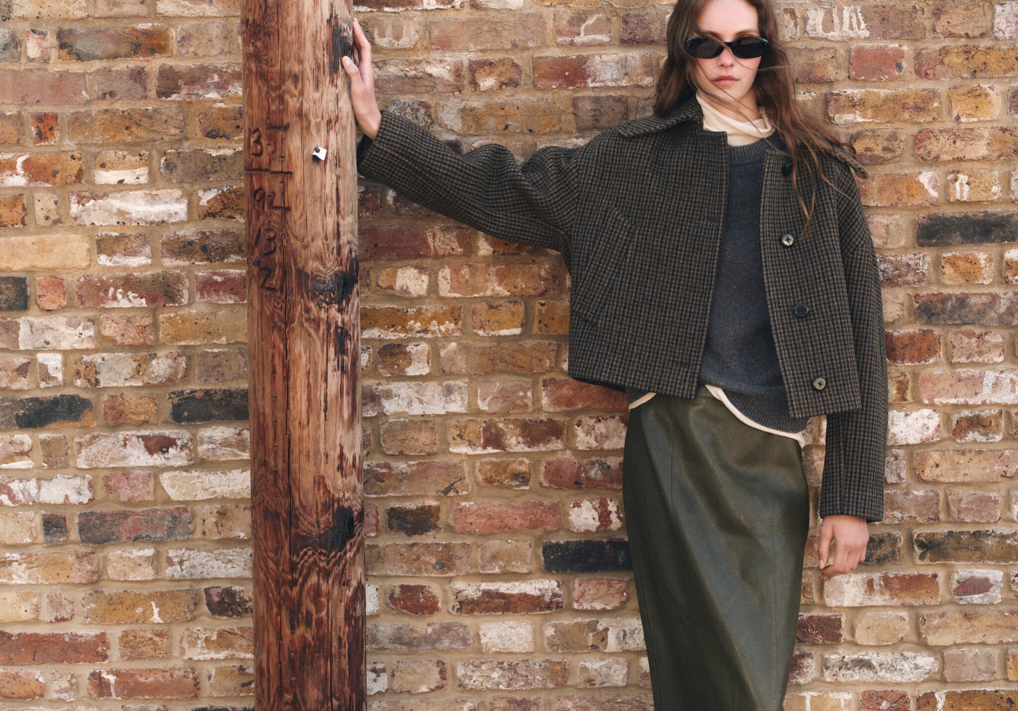 Houndstooth wool jacket - Panoramic plane