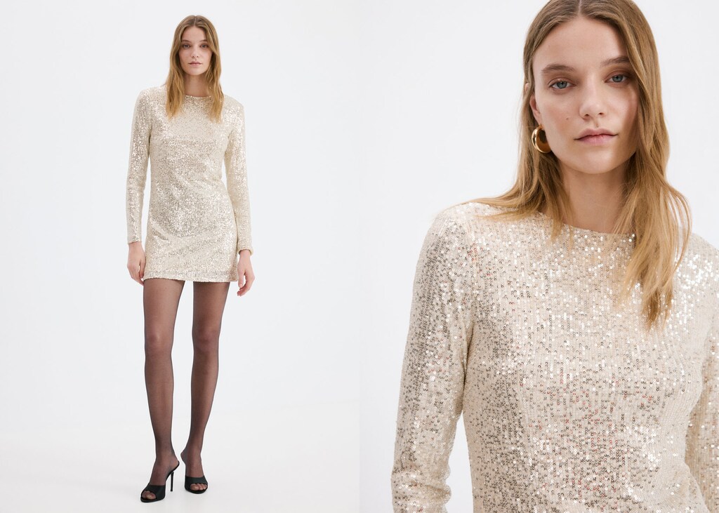 Short dress with sequins