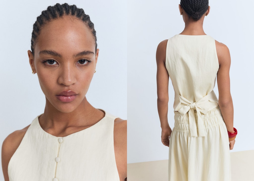 Vest with bow on the back