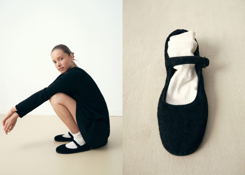 Sheepskin ballet flats