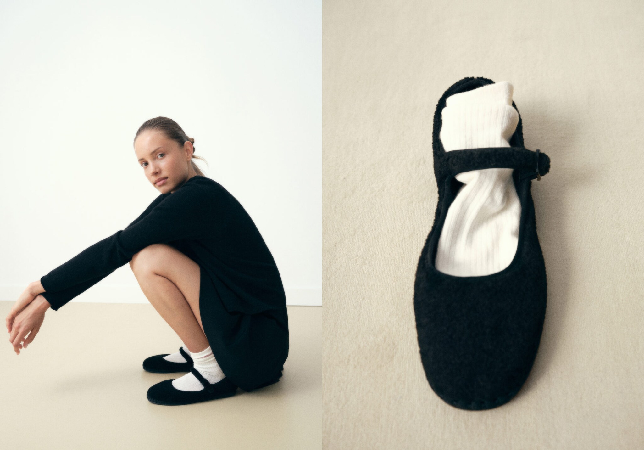 Sheepskin ballet flats - Panoramic plane