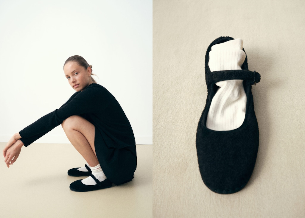 Sheepskin ballet flats