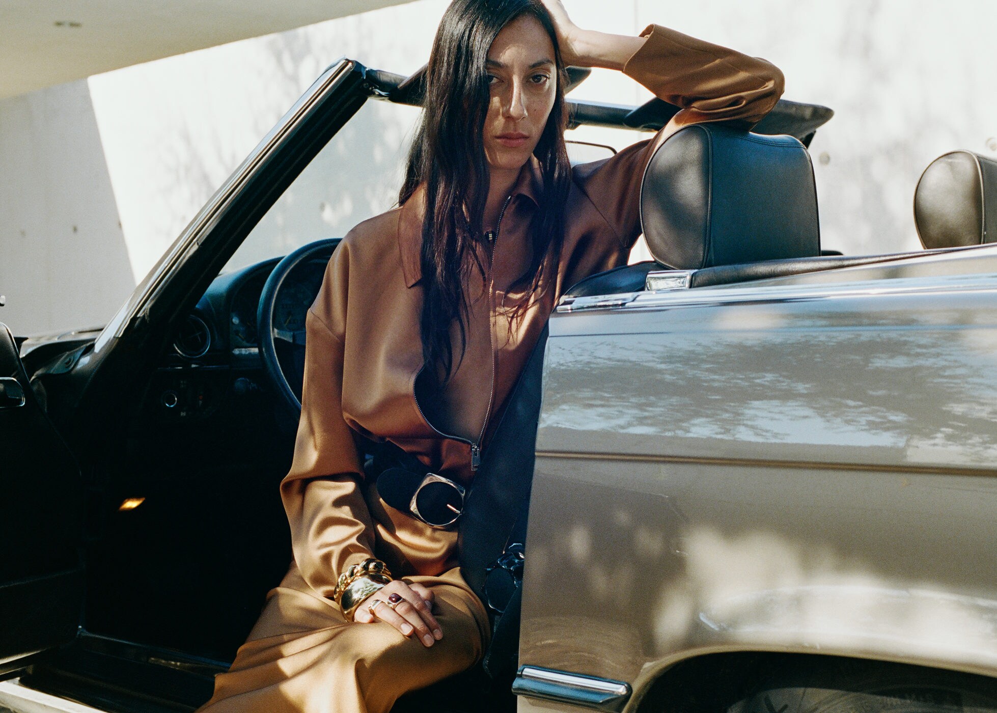 Satin jacket with pockets - Panoramic plane