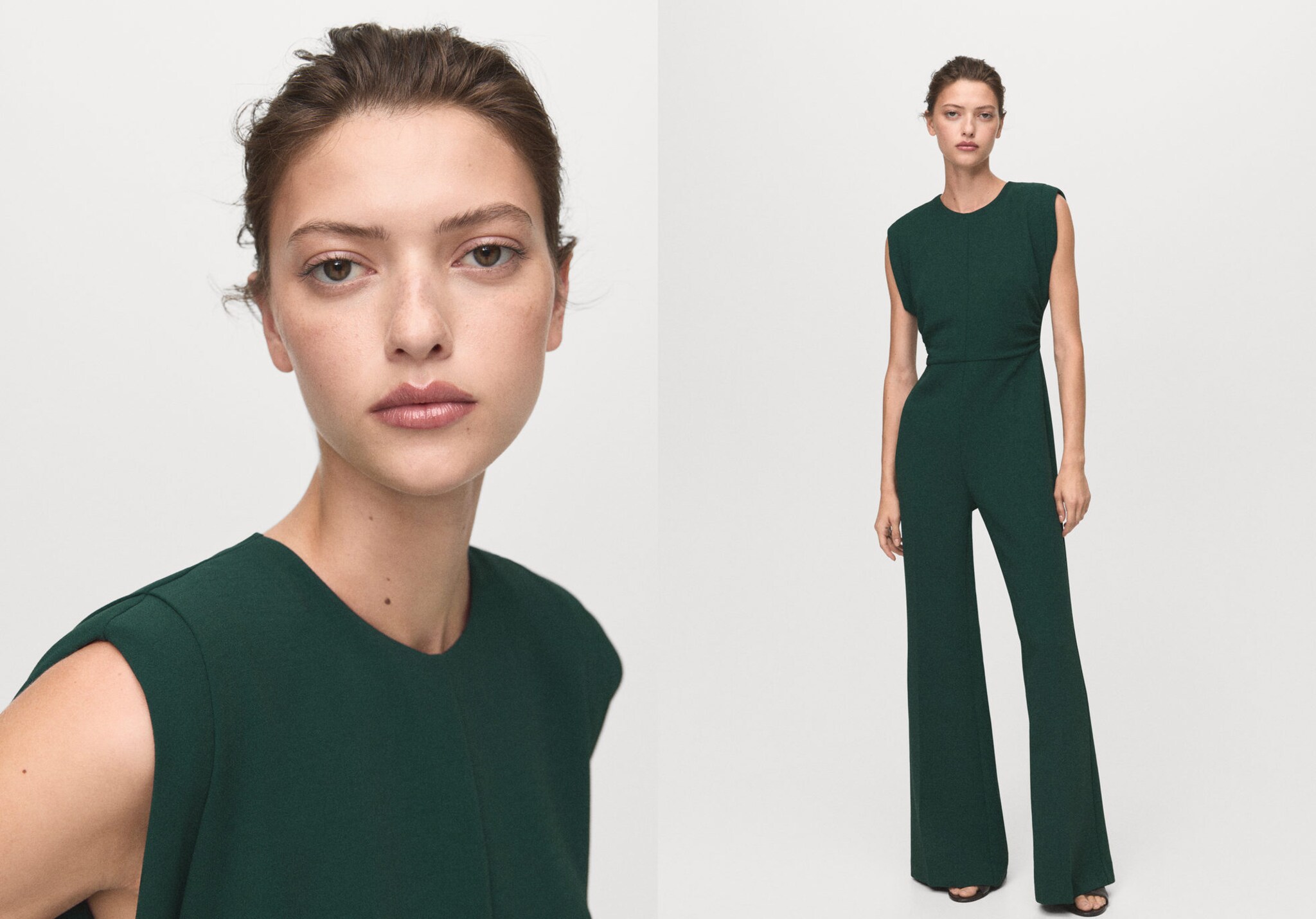 Ruched long jumpsuit - Panoramic plane