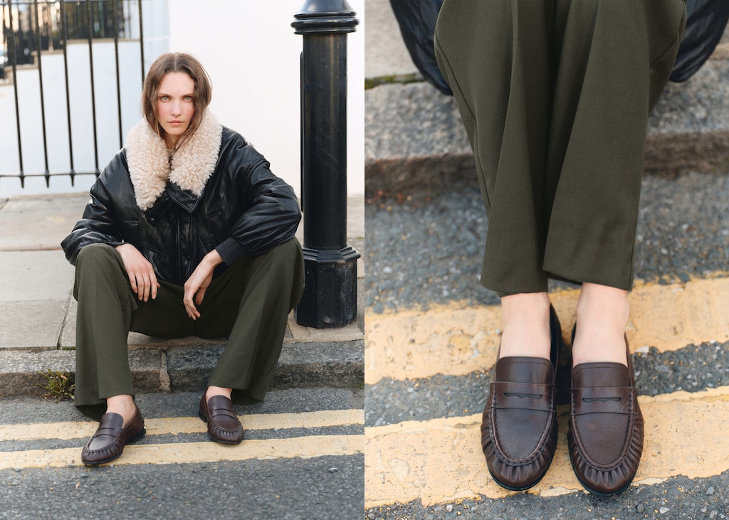 Leather penny loafers