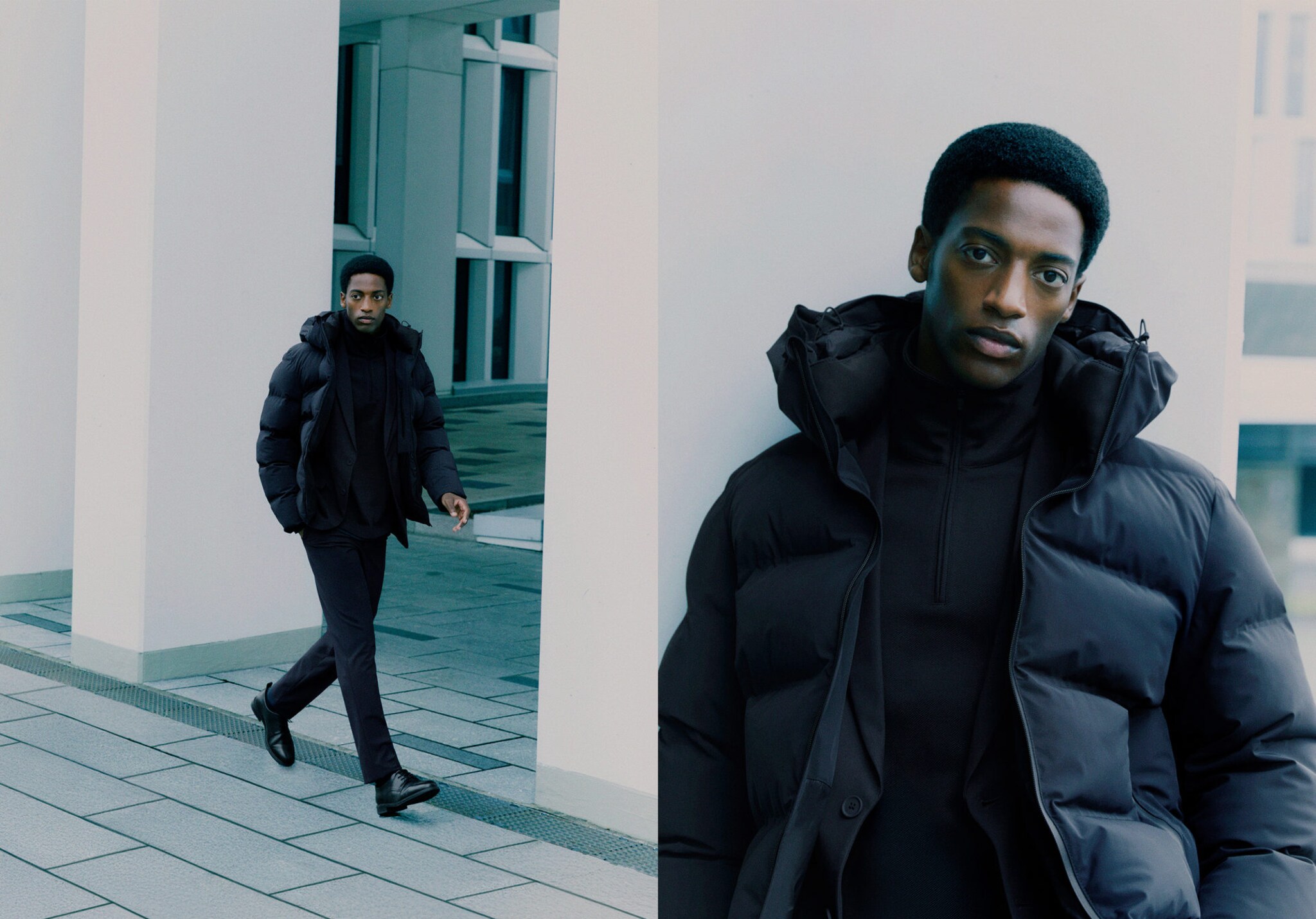 Puffer coat  with waterproof hood - Panoramic plane