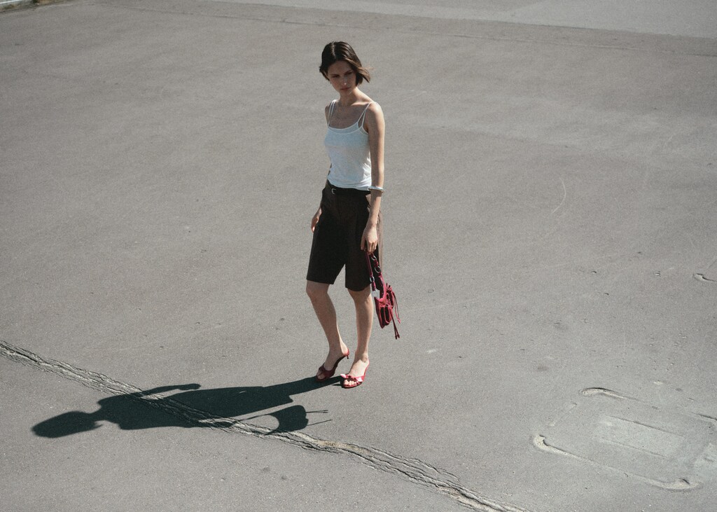 Cotton suit bermuda shorts