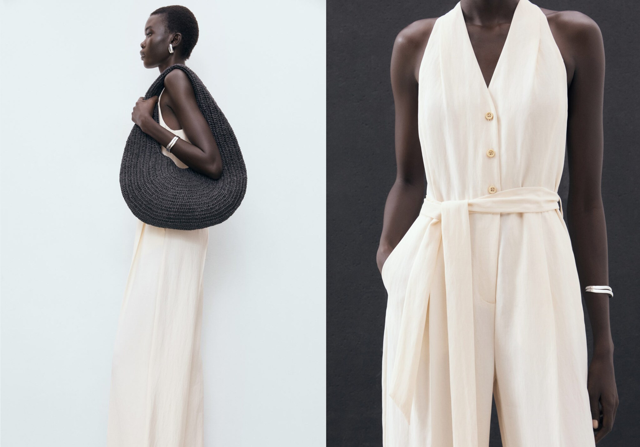 Halter-neck jumpsuit with belt - Panoramic plane