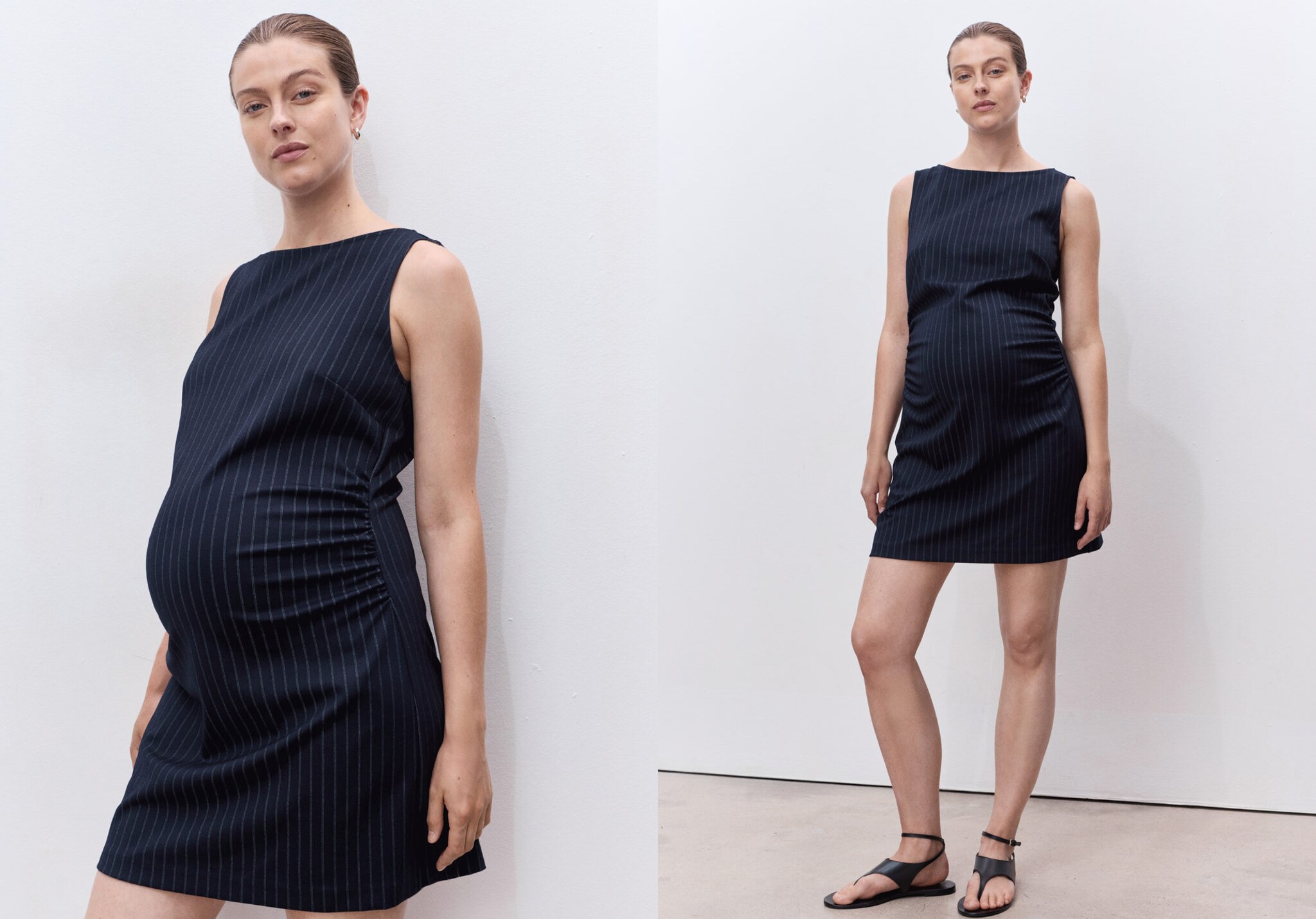 Short pinstripe dress - Panoramic plane