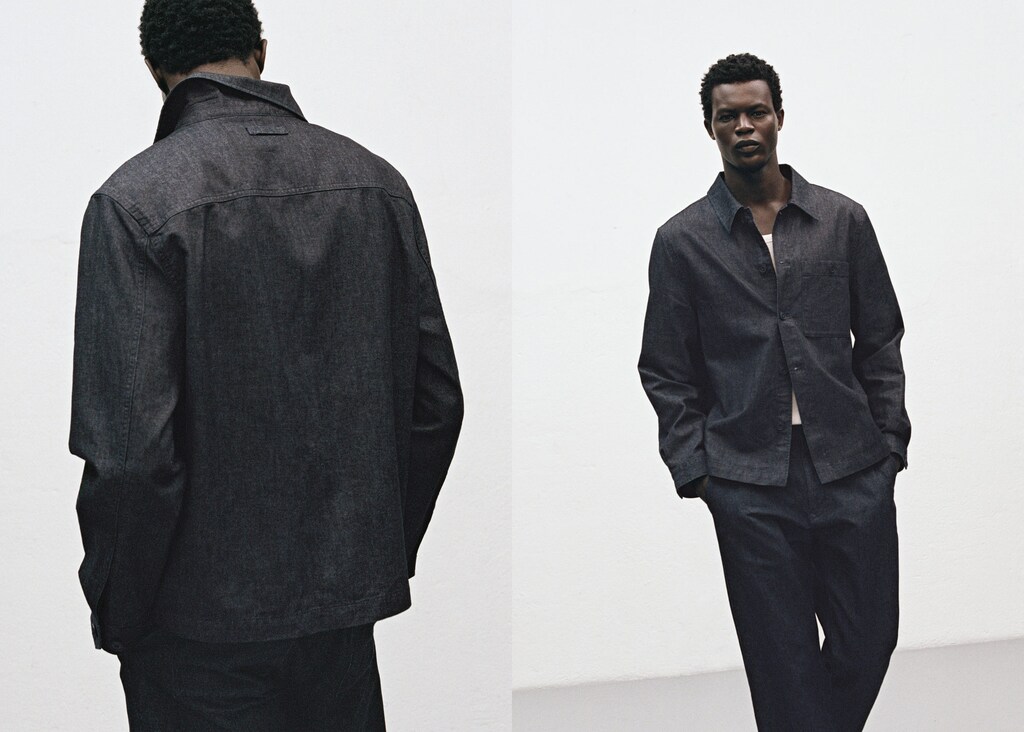 Denim overshirt with pocket