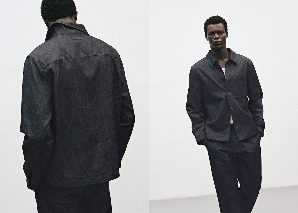 Denim overshirt with pocket