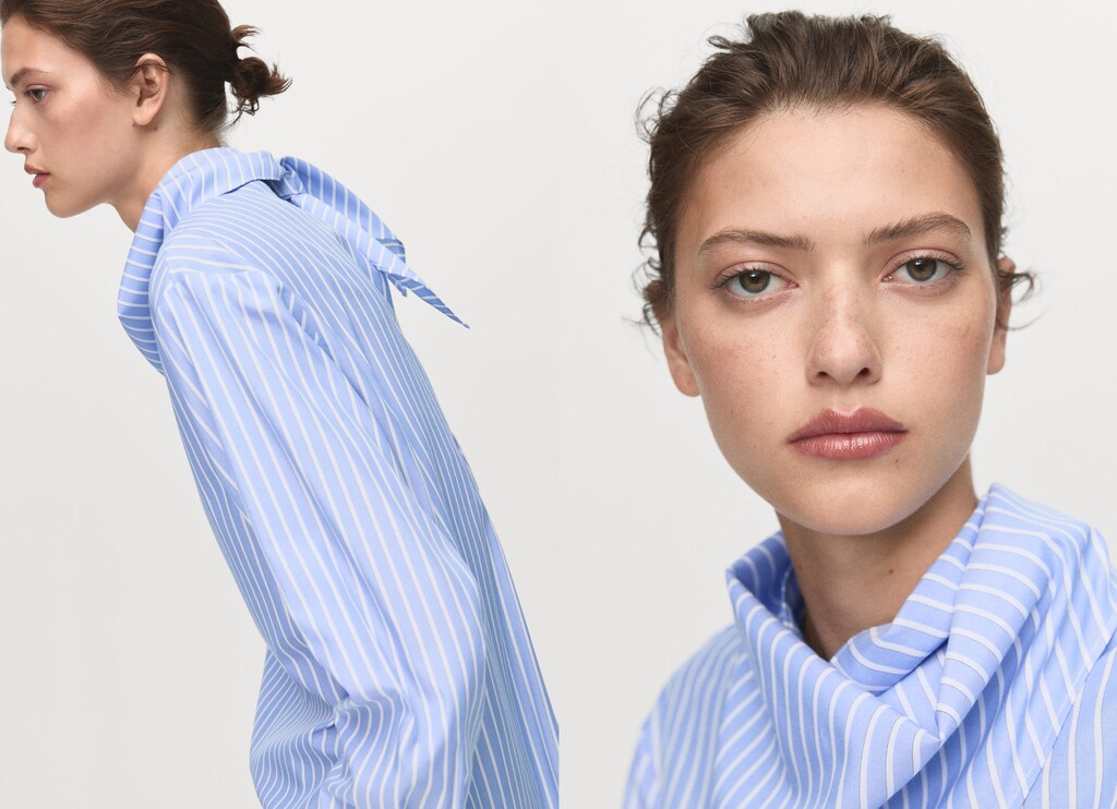 Striped blouse with handkerchief