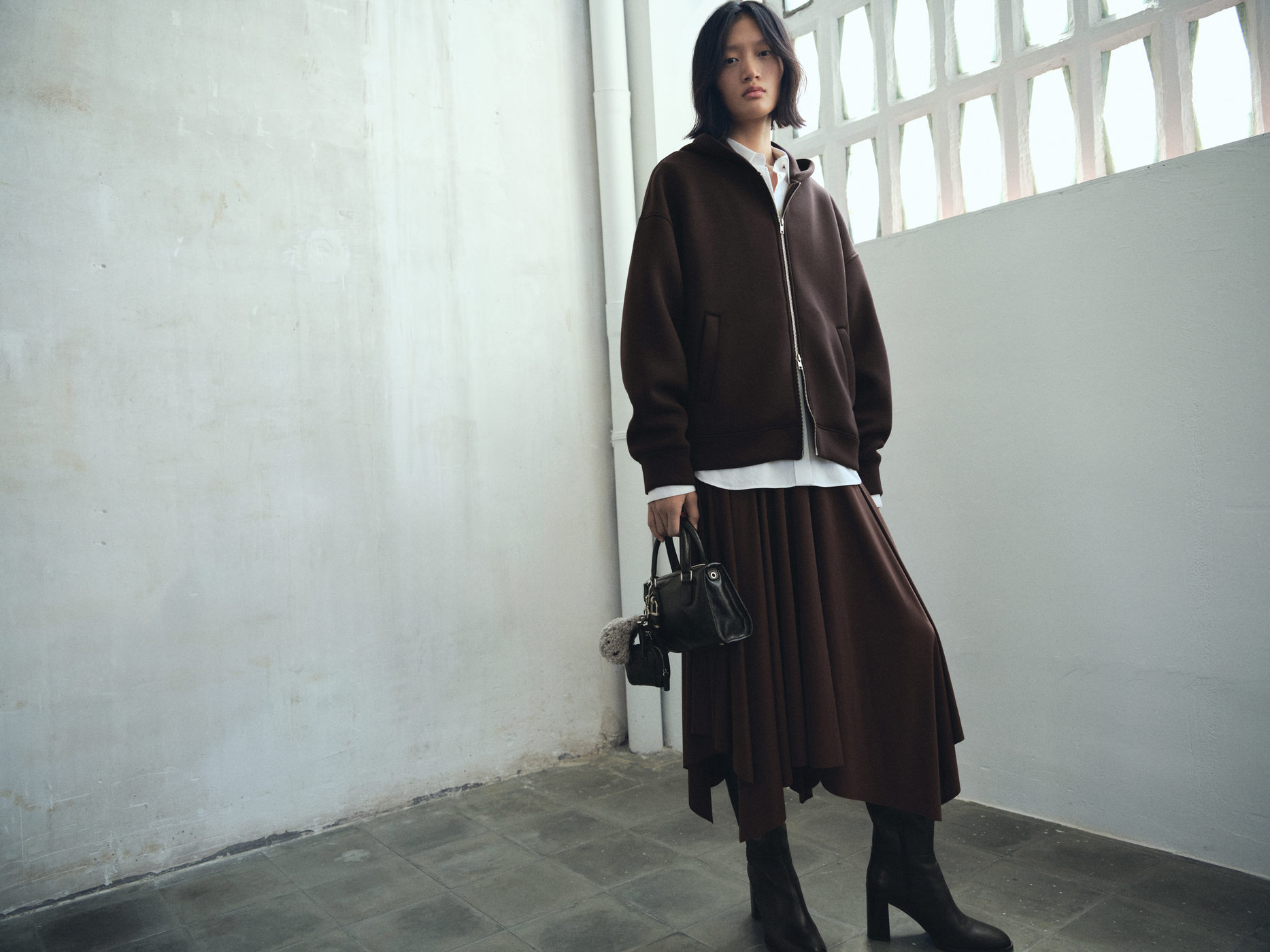 Oversized hooded jacket - Panoramic plane