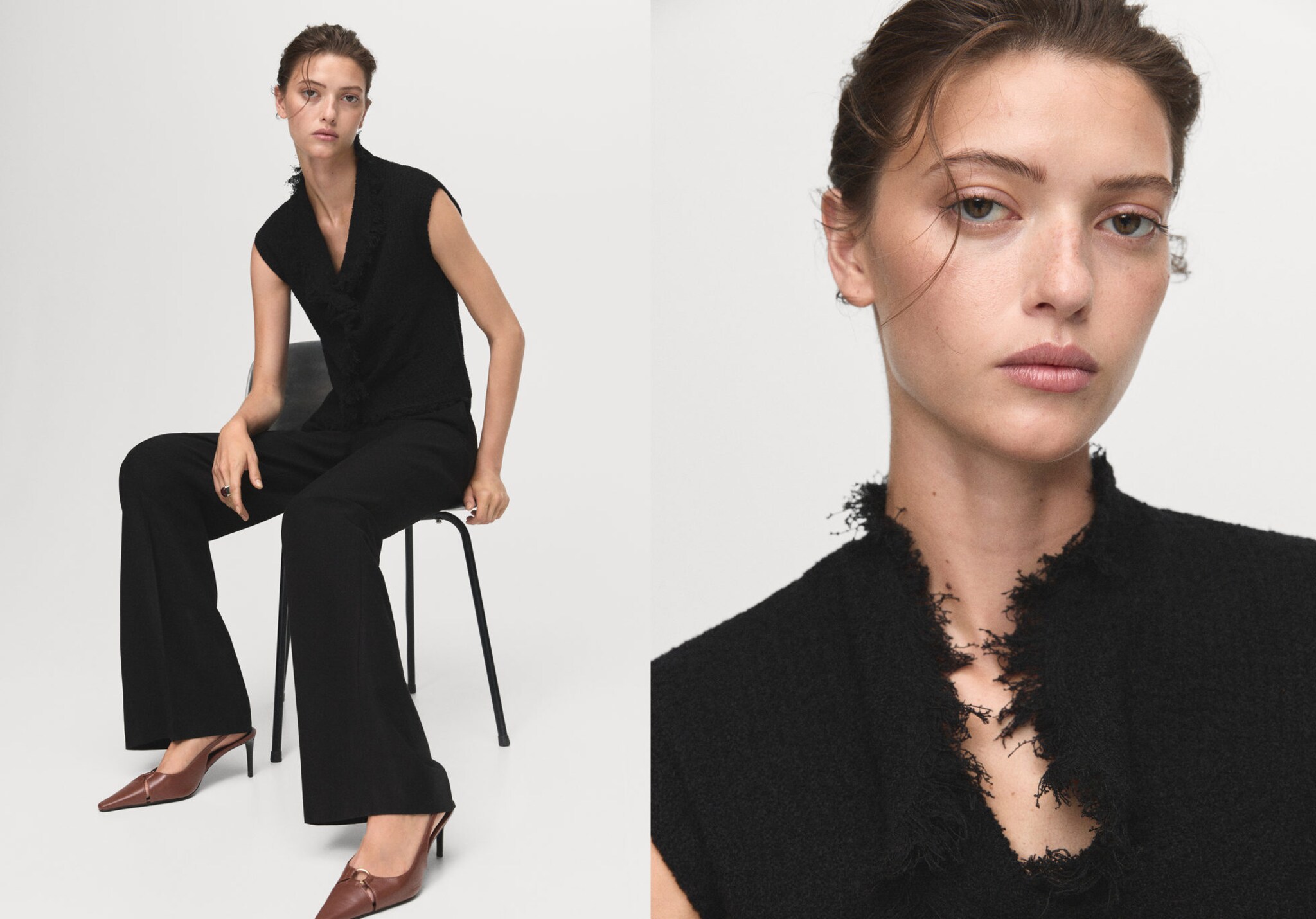 Crossover top with frayed trim - Panoramic plane