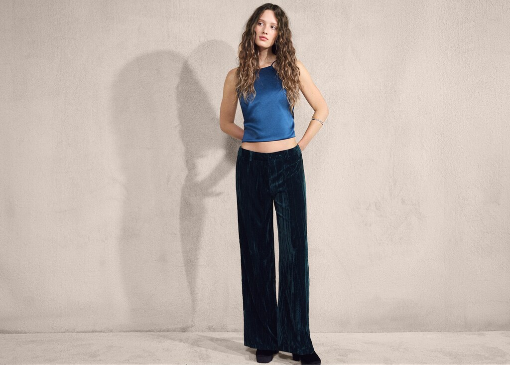 Straight velvet pants