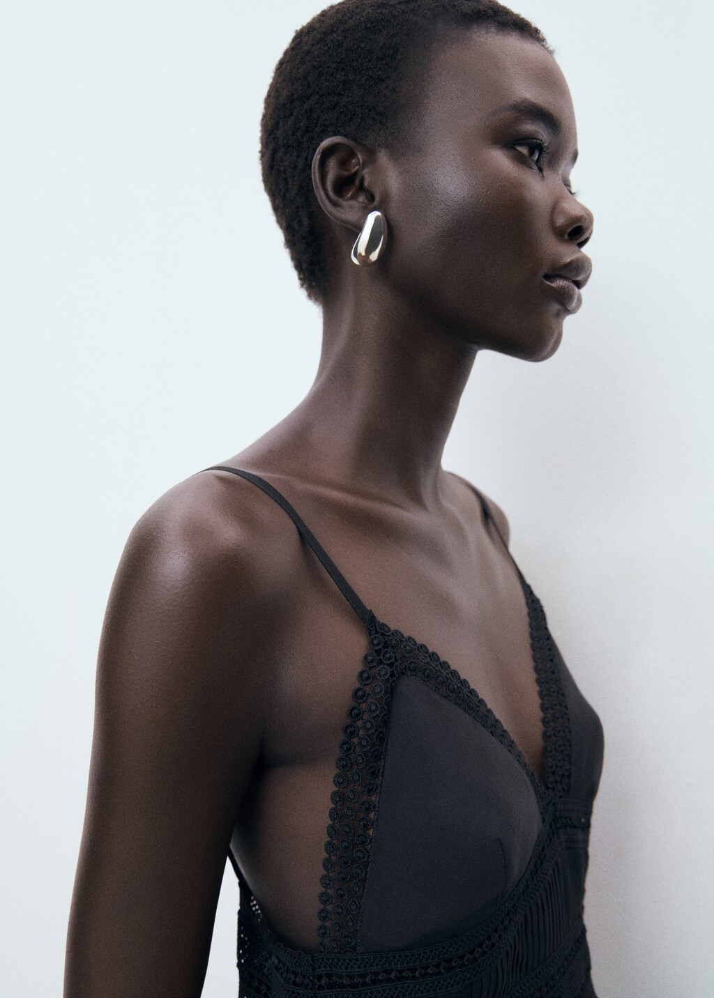 Long dress with lace details