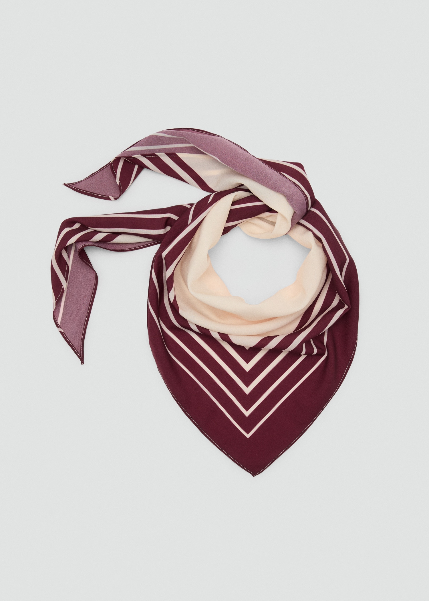 Striped satin scarf - Medium plane
