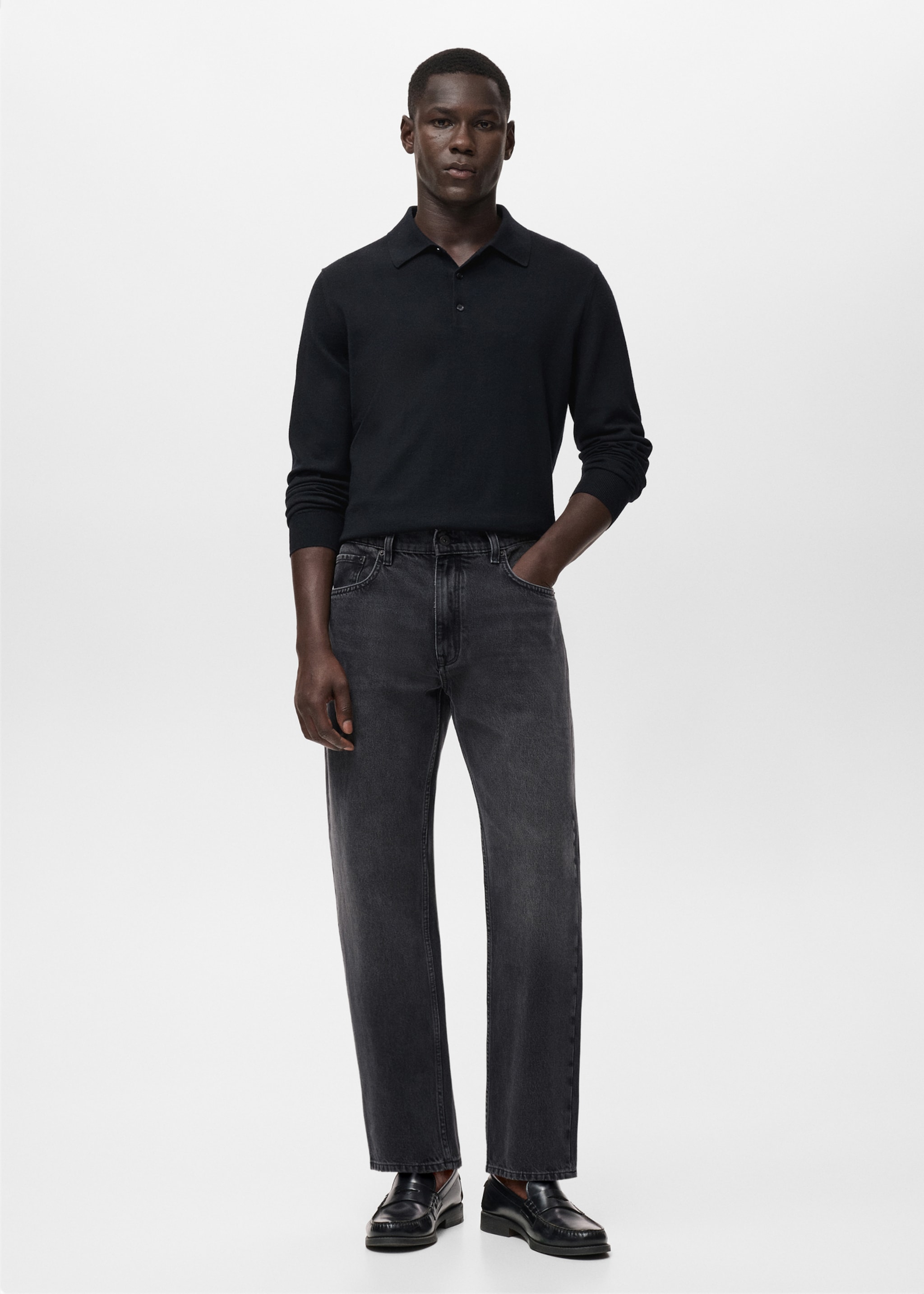 Jeans Moby straight fit lavado oscuro - Plano general, Gris oscuro. Ref: 17005153-01.