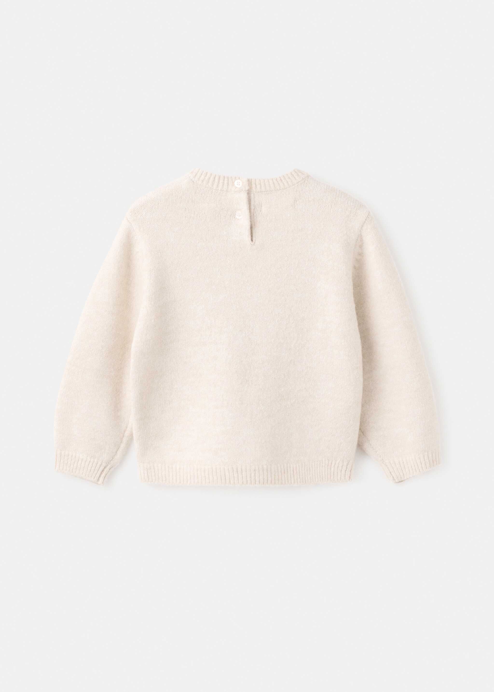 Yılbaşı desenli triko kazak - Ürünün arkası, Bej. Ref: 17009113-01.